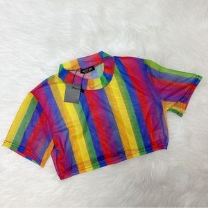 Rainbow Designer Crop Top